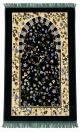 Tapis de prière musulman pour adulte vert avec motifs fleurs multicolores