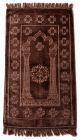 Tapis de prière adulte avec motif rosace et frange torsadée - Ultra-doux type velours - Couleur unie marron Tapis de prière adulte avec motif rosace et frange torsadée - Ultra-doux type velours - Couleur unie marron