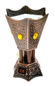 Encensoir electrique en metal cuivre en forme hexagonale orne de diamants orange