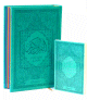 Pack Cadeau Muslim Vert-Bleu : Le Saint Coran Rainbow (Arc-en-ciel) Bilingue francais/arabe et La Citadelle du Musulman assortie