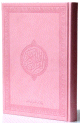 Le Saint Coran version arabe (Lecture Hafs) de luxe avec couverture en cuir Rose clair (17 x 24 cm)