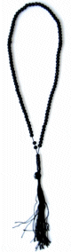 Sabha (Chapelet) 99 perles en verre de couleur Noir