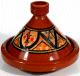 Tajine marocain de cuisson en terre cuite avec joli motifs (22 x 28 cm)