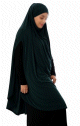 Grande cape - Hijab long de priere pour femme avec fentes - Couleur vert sapin