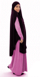 Grande cape - Hijab long de priere pour femme avec fentes - Couleur prune