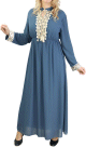 Robe fluide pour femme avec strass et pompons - Couleur Bleu Horizon
