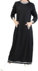 Robe style sportswear avec poches de couleur noir