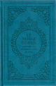 Le Noble Coran et la traduction en langue francaise de ses sens (bilingue francais/arabe) - Edition de luxe couverture cartonnee en cuir Bleu-turquoise