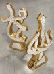 Deux tres grandes decorations assorties en porcelaine dorees avec diamants avec inscription calligraphie Allah et Mohammed (SAW)