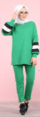 Ensemble tunique et panatalon casual decontracte mode sportswear (Hijab Mode Musulmane) - Couleur vert