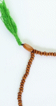 Petit chapelet artisanal fait main (Misbaha) a 99 perles en bois (16 cm)