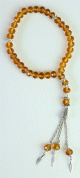 Chapelet (Subha) de luxe a 33 perles en cristal de couleur jaune or
