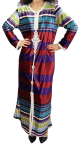 Robe longue a rayures multicolores, Bandes bordeaux et violet