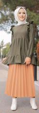 Tunique ample pour femme (Vetement hijab pas cher) - Couleur Kaki