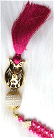 Chapelet "Tasbih" de luxe a 99 perles en cristal decoration metallique et perles - Couleur rose bonbon