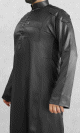 Qamis homme moderne haut de gamme (tissu satine) - Couleur gris fonce