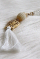 Chapelet "Sebha" de luxe a 99 perles en cristal decoration metallique et perles - Couleur blanc