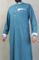 Qamis homme classique tissu en coton de qualite superieure - Couleur bleu et blanc