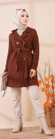 Manteau femme - Couleur noir et brique
