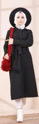 Manteau avec capuche (Vetement hijab - Collection automne-hiver 2023-2024) - Couleur noir