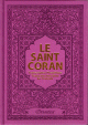 Le Saint Coran - Francais - arabe - Transcription (phonetique) - Edition de luxe (Couverture en cuir mauve-violet dore)