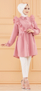 Tunique chemise habillee pour femme (Vetements Mode Musulmane) - Couleur rose