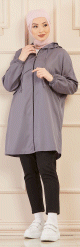 Impermeable ample pour femme (Tenue Hidjab Automne Hiver) - Couleur gris