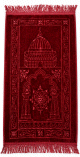 Tapis bébé / enfant musulman couleur rouge avec motif rosace Tapis bébé / enfant musulman couleur rouge avec motif rosace