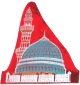 Autocollant rouge de la Mosquee de Medine