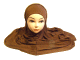 Ensemble hidjab deux pieces (bonnet et foulard) de couleur marron chocolat