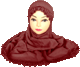 Hijab deux pieces avec dentelle couleur marron