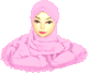 Hijab deux pieces avec dentelle couleur Vieux rose