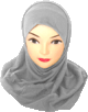 Hijab deux pieces gris fonce