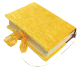 Coran bilingue (francais-arabe) avec son protege Coran artisanal en velours jaune (23 x 16 cm)