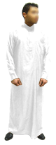 Qamis Al Othaiman avec col et manches longues - Blanc